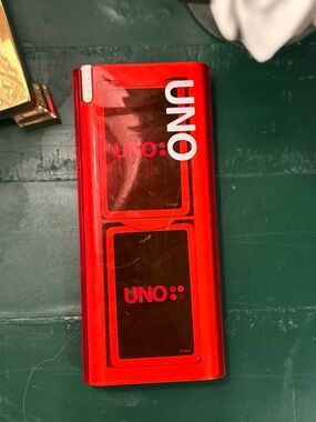 Vintage RES UNO MOD 2009 Mattel Playing Card Game Plastic Slide Case